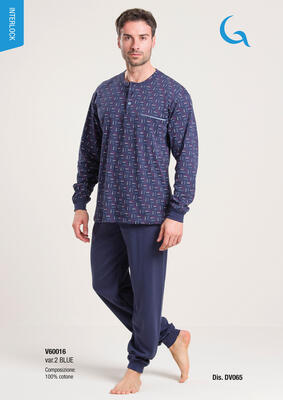 PIGIAMA UOMO M/L V60016 Tellini S.r.l. Ingrosso Abbigliamento